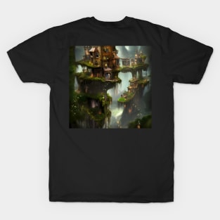 Awesome city on the rock with fairys T-Shirt